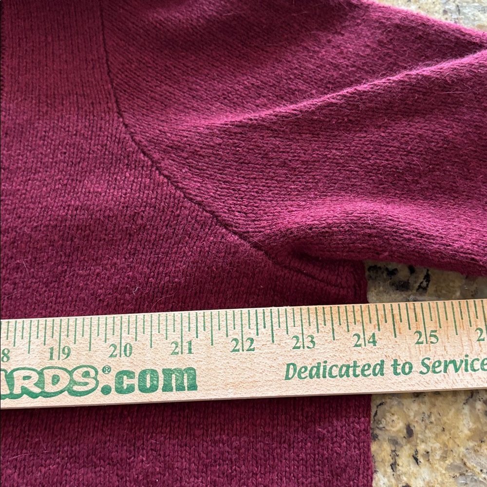 CJ Banks Womens 1X Ramie Angora‎ Cardigan Sweater burgundy Floral cottagecore - Picture 7 of 9